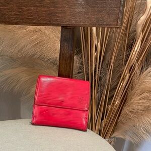 Red Louis Vuitton Epi Wallet